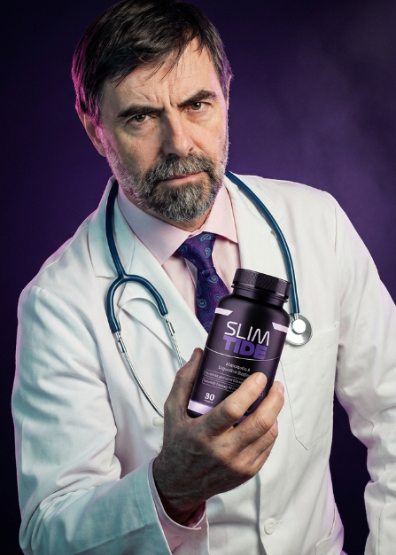 SlimTide prebiotic and probiotic gummy weight management supplement bottle